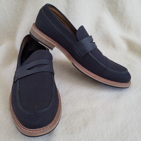 Blue Canvas Loafers Men's Size 10.4 Vegan Material Made By Seven 91 - Picture 1 of 13